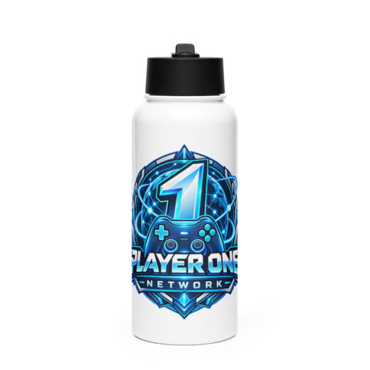 Stainless steel water bottle with a straw lid